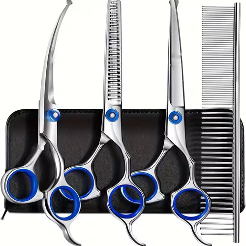 Dog Grooming Scissors Kit Professional 4CR with Safety