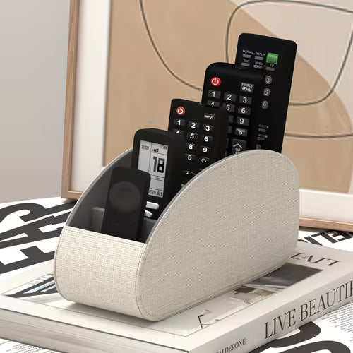 1pc PU Remote Control Holder with 5-Compartment