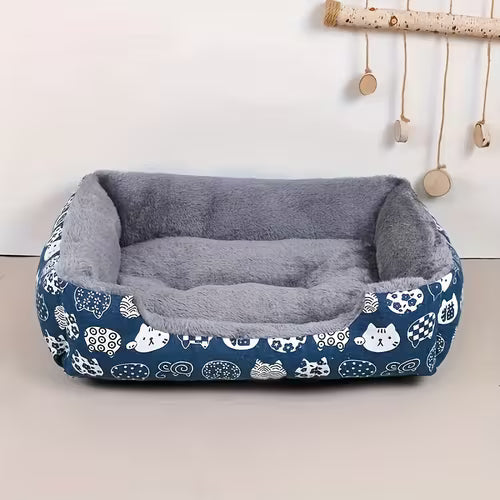 Blue Paw Print Pet Sofa Cushion