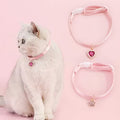 Adjustable Durable Pink Shiny Heart-Shaped Collar for