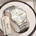 1pc FOURRON Men's Luxury Stainless Steel Quartz Watch