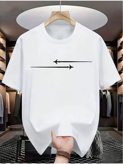 Men's Large Short Sleeve T-Shirt with Airplane Logo