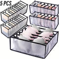 5pcs Foldable Wardrobe Storage Drawers / Plaid