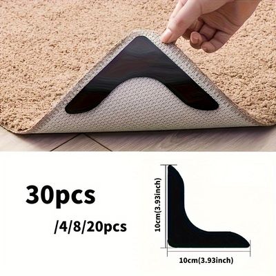 4/8/20/30pcs L-Type Anti Slip Carpet Stickers And
