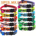 10-Pack Reflective Breakaway Cat Collars with Bells
