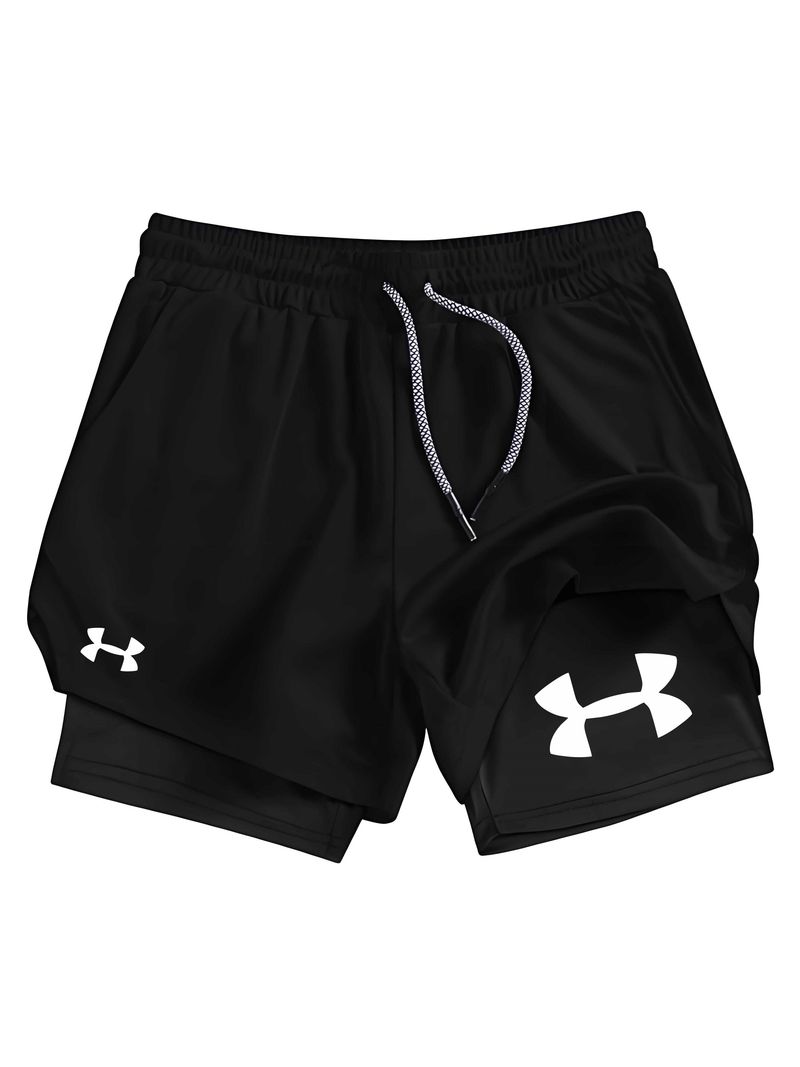 Men's Shorts 2-In-1 Fitness Training Gym Sports Short