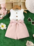 Cute Fashionable Vest Shorts Bodysuit | Spring and