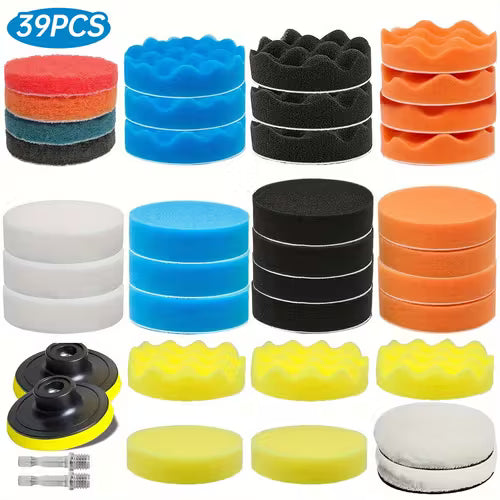 39pcs Multi-Color Foam Buffing Pads - Assorted Sponge