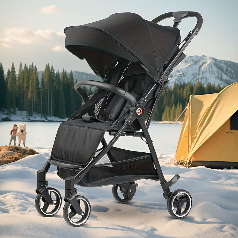 EQMAMA Baby Stroller Reclining And Sitting One-Button