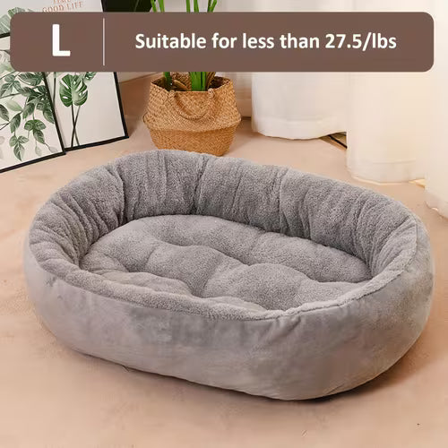 Oval Pet Bed Soft Warm Polyester / Cozy Nest for All