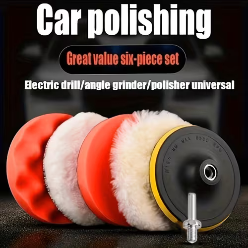 6pcs Car Polishing Kit with 4-Inch Soft Pads Scratch