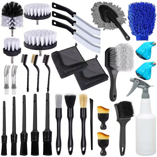 A Set of Car Crevice Cleaning Detail Brushes