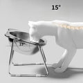 Stainless Steel Cat Food And Water Bowl - Adjustable