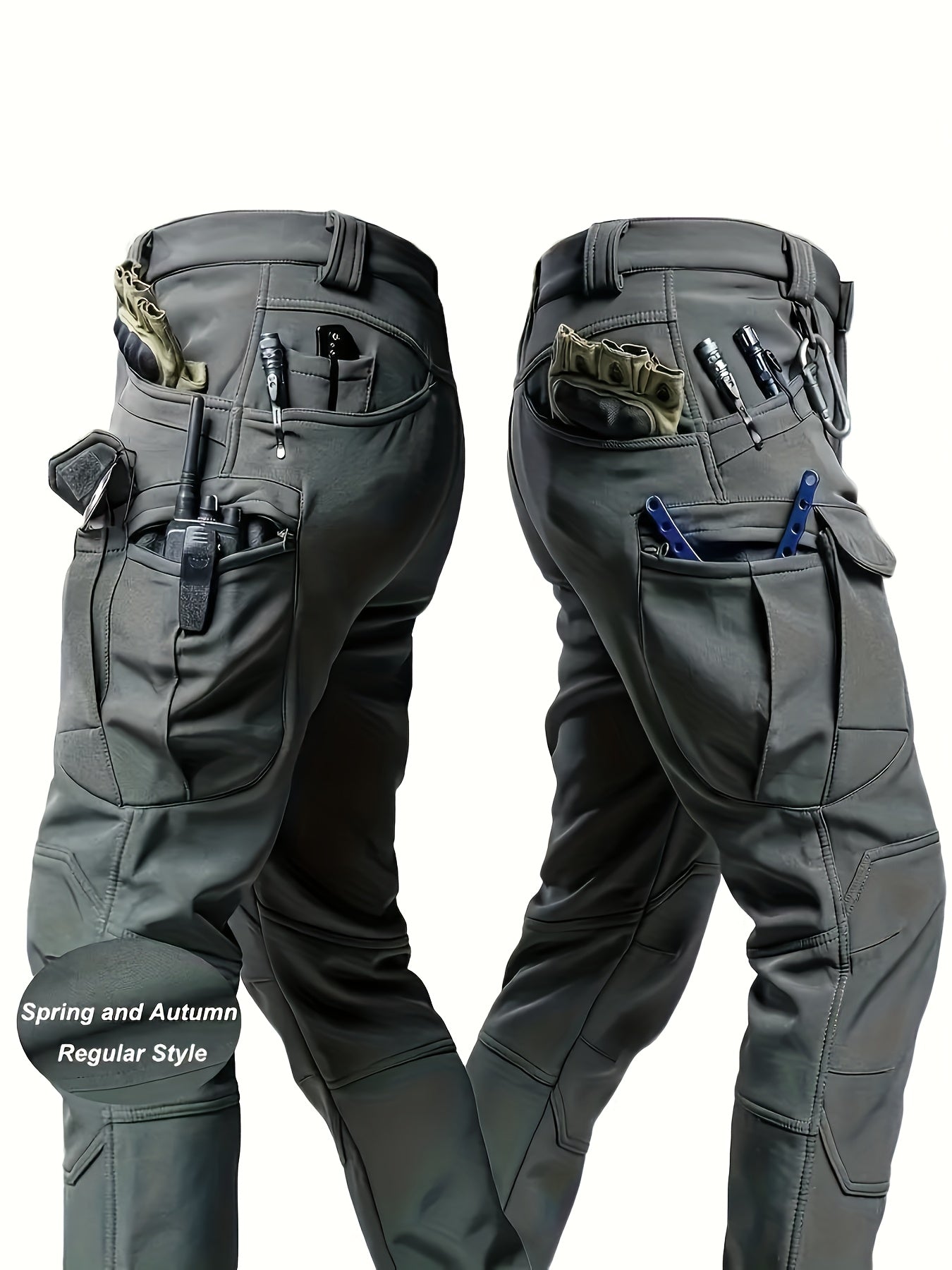 Men's Tactical Cargo Pants - Stretch Fabric with