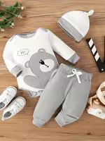 Teddy bear embroidery cute clothing for children and