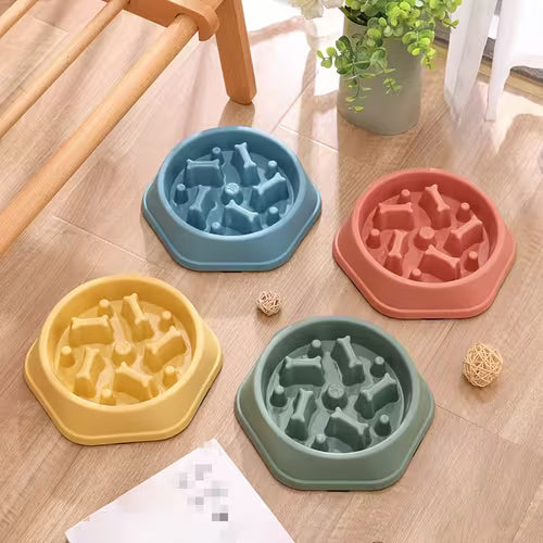 Slow Feed Dog Bowl - Anti-Tip & Slip-Resistant Design