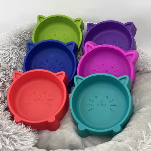 6pcs Colorful Cat Bowls - Durable Plastic