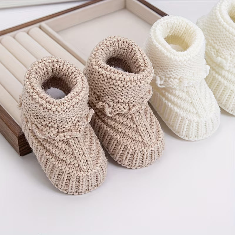 1Pair Baby Knit Socks 0-12m Solid Corchet Walking