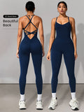 A Pair of Cross-Shoulder Strap Yoga One-Piece Trousers