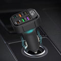 6-Port Car Charger with USB-A & Type-C Ports