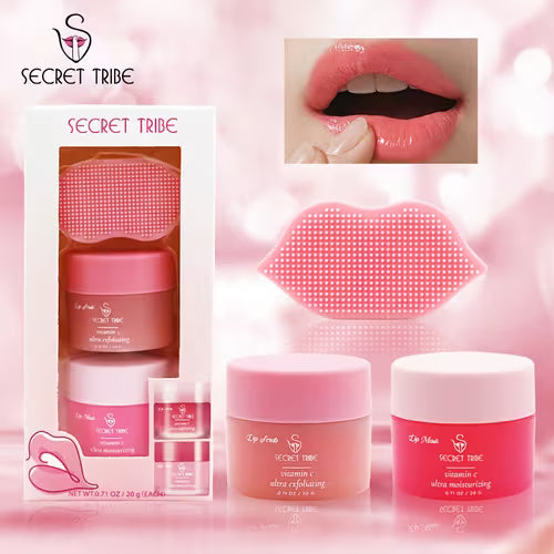 Secret Tribe Lip Care 3pcs Set/Lip Mask Exfoliating