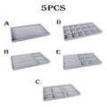3/5/7/9pcs Gray Jewelry Organizer Tray