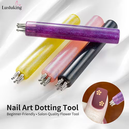 Lusluking 5-In-1 Nail Art Dotting Tool for Flower