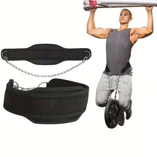 Neoprene Weight Lifting Dip Belt | Back Gym Belt with