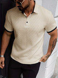 Men's New Color-Blocked Polo Shirt with a Collar