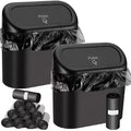 3pcs Set Plastic/1L Car Flip-Top Trash Can with 2