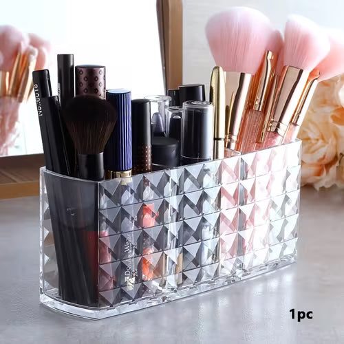 1pc 3-Grid Cosmetic Storage Box/Desktop