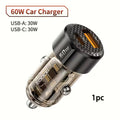 Toocki 60W A+C Transparent Car Charger Fast Charging