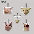 Set of 4 Funny Cat Face Car Air Freshener Tablets