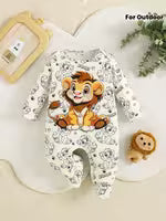Cute Animal Lion Newborn Baby Crawling Romper for