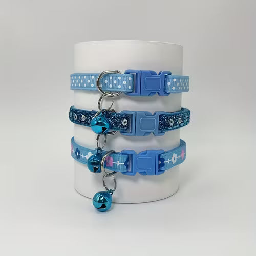 3pcs of Cute Cat Collars with Multi-Element Prints