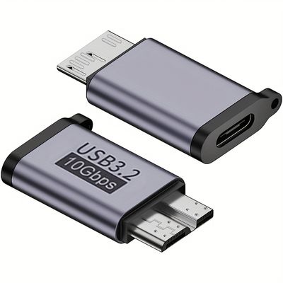 USB Micro B to USB A/C Hard Drive Converter 10Gbps USB