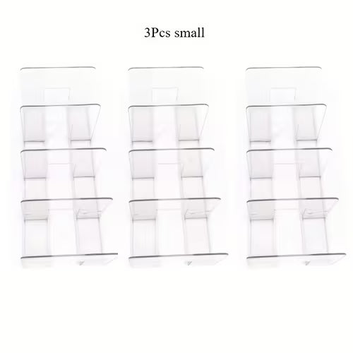 3pcs Set of 4-Compartment Transparent Shoe Racks