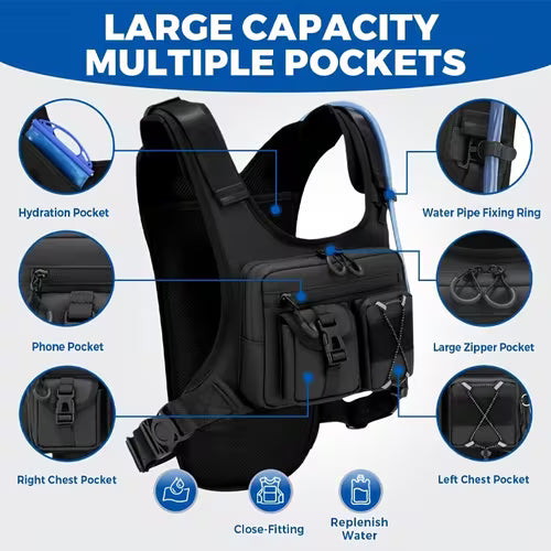 1pc Tactical Hydration Vest Backpack