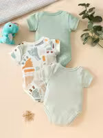 3pcs Set New Newborn Baby Boy Triangle Romper Soft