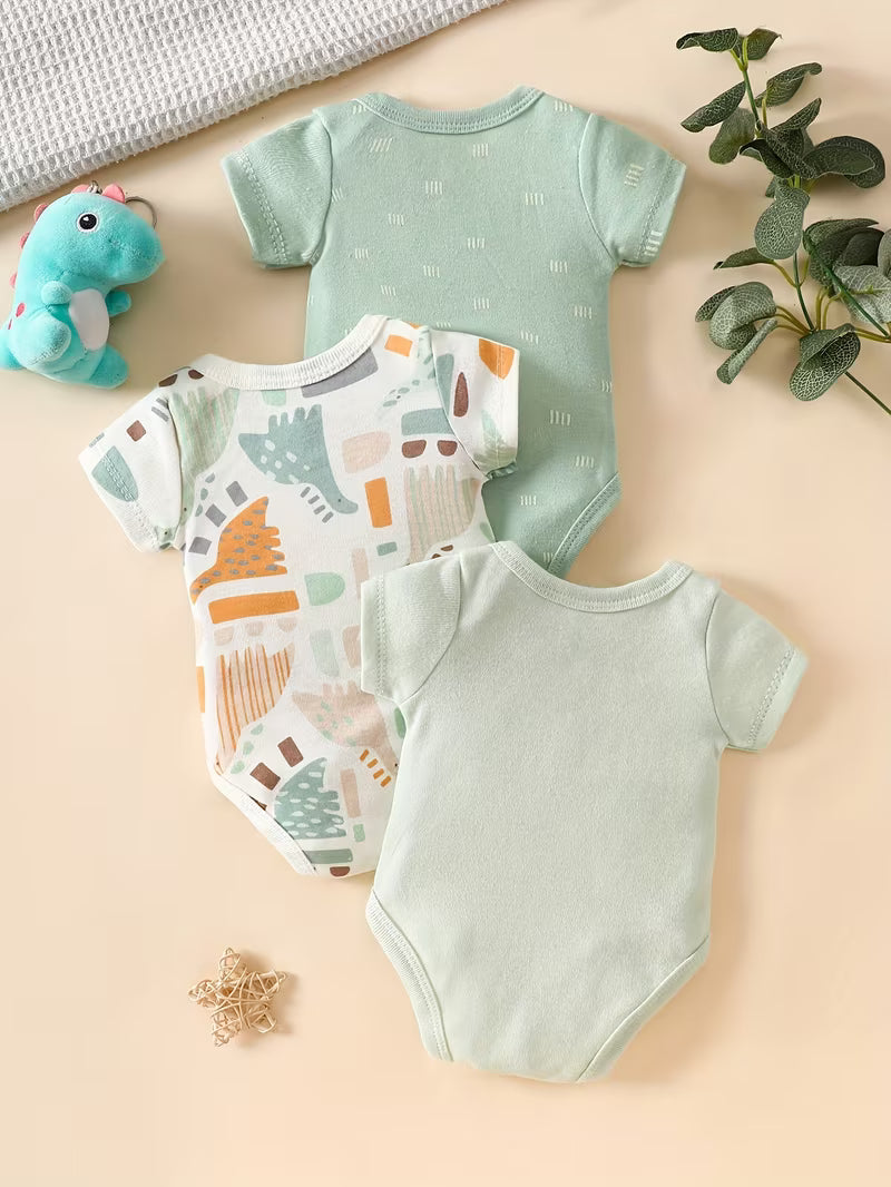 3pcs Set New Newborn Baby Boy Triangle Romper Soft