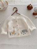 Autumn and Winter Girls' Long Sleeve Knitted Cardigan