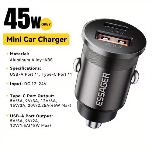 Essager 45W Mini USB Car Charger | QC 3