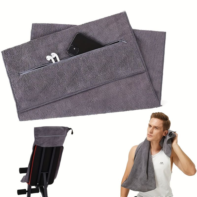 1pc Gym Towel - Quick-Dry Microfiber Heavy-Duty