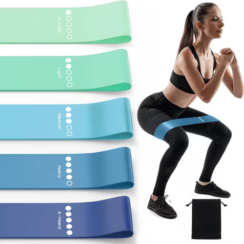 6pcs Set: 5 Yoga Straps + 1 Storage Bag