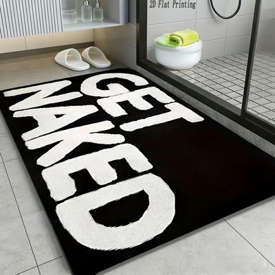 Product: Black and White Alphabet English Slogan Bath