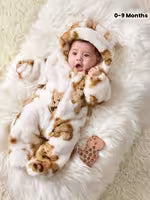 Baby Boy Autumn Winter Cute Warm Bear Pattern Hooded