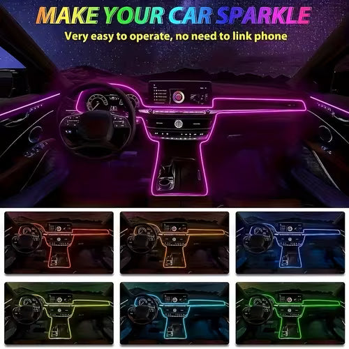 2 in 1 Interior Car LED Strip Lights