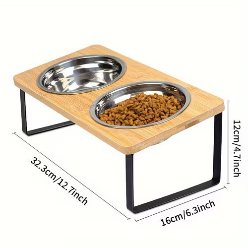 Wooden Dog Food Feeding Rack