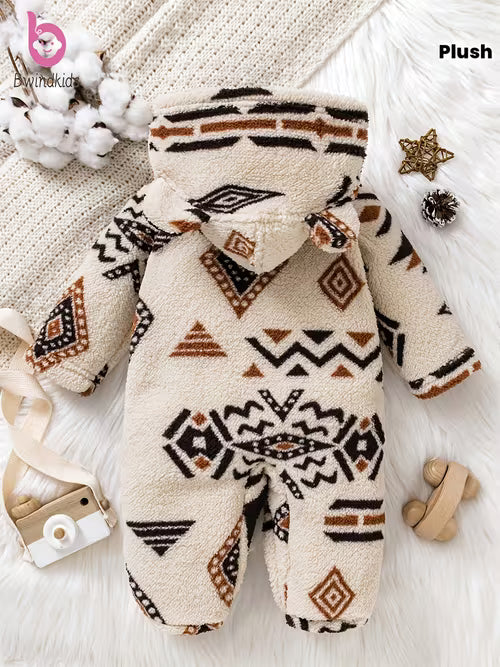 Bohemian Tribal Baby 's Plush One-Piece Jumpsuit with