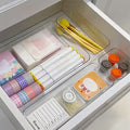 3pcs Stationery Transparent PET Drawer Organizer